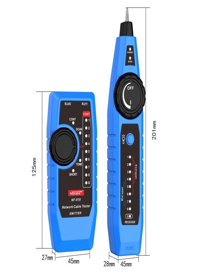 نويافا جهاز اختبار الشبكات متعدد الوظائف Noyafa NF-810، جهاز تتبع أسلاك شبكة إيثرنت LAN مع اختبار خط الهاتف، ومسح خط الشبكة، ومسح كابل الطاقة، ووظائف اختبار محول PoE - Image 5